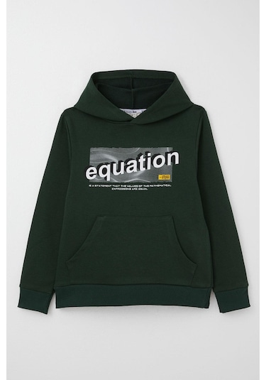 Breeze Erkek Çocuk Sweatshirt Yazı Baskılı Kanguru Cepli Kapüşonlu 8-14 Yaş, Koyu Yeşil Koyu Yeşil Breeze Erkek Çocuk Sweatshirt Yazı Baskılı Kanguru Cepli Kapüşonlu 8-14 Yaş, Koyu Yeşil Koyu Yeşil