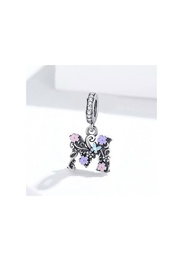 Fastbuy S925 Ayar Gümüş Mektup M Bilezik Kolye, Çok Renkli Aksesuar, Kadınlar İçin Çok Renkli