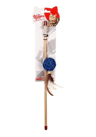 Natura PTC-023 40 CM Tüylü Bambu Top Doğal Kedi Oltası