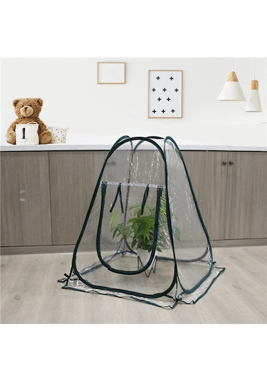Yifomall "katlanabilir Şeffaf Bitki Koruma Kafesi - Mini Sera, 70x70x80cm, Hızlı Büyüme Ve Havalandırmalı"