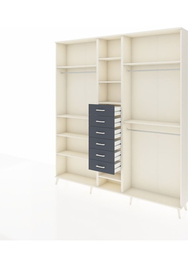 Arges Dolap 10 Raflı 6 Çekmeceli 3 Askılı 220x30x243 Aytaşı-aytaşı/antrasit Aytası/antrasıt Arges Dolap 10 Raflı 6 Çekmeceli 3 Askılı 220x30x243 Aytaşı-aytaşı/antrasit Aytası/antrasıt