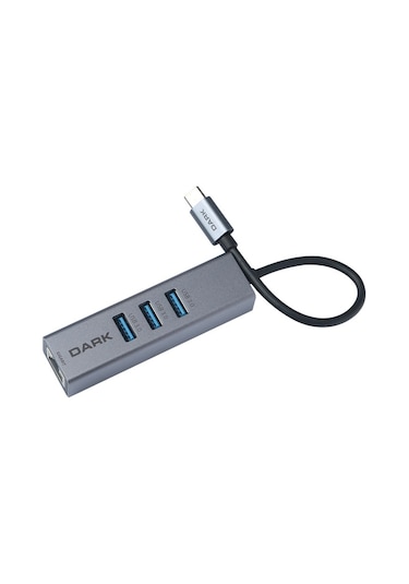 Dark Usb 3.1 Type-C 3 Port Usb 3.0 Çoklayıcı Gigabit Lan Ethernet
