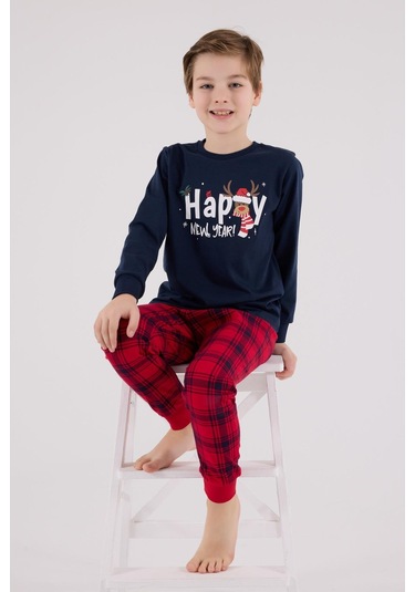 Rolypoly Erkek Çocuk Uzun Kol Pijama Takım Lacivert-1765 Lacivert