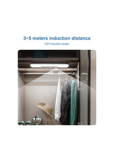 Yifomall 30cm Akıllı Led Lamba, Vücut Algılama, Kablosuz Şarjlı, Manyetik, Soğuk Beyaz Işık, Mutfak Ve Dolap Için Beyaz