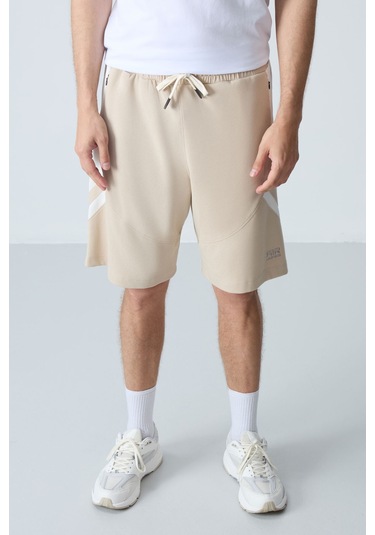 Tommy Life Bej Pamuklu Kalın Yumuşak Dokulu Standart Fit Basic Erkek Şort - 81281 Bej