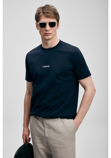 Lufian Marcus Modern Grafik T- Shirt Lacivert Lacivert 111020322100200 Lacivert