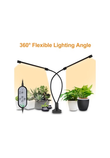 Symbee 3 Kafa Usb Bitki Büyüme Lambası - Tam Spektrum, 5 Seviye Parlaklık, 4/8/12 Saat Zamanlayıcı Ve Hafıza Özelliği Gösterildiği Gibi