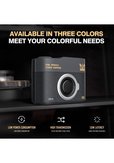 Pazly Springsun Tws Kulaklık: Hifi Ses, İos/android Uyumlu, Oyun Ve Müzik, Retro Kamera Tasarımı, Kablosuz Bluetooth Kulaklık