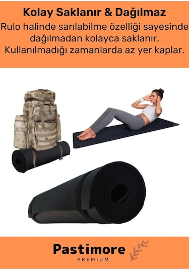 Su Geçirmez Konforlu Taşıma Askılı Çift Taraflı Kamp Zemin Çadır Uyku Matı Siyah Yer Minderi 16mm Çok Renkli