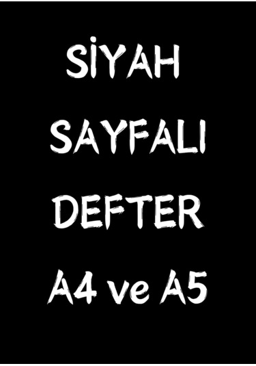 Siyah Sayfalı Defter A4-a5 60 Sayfa Beyaz Kalem Hediyeli