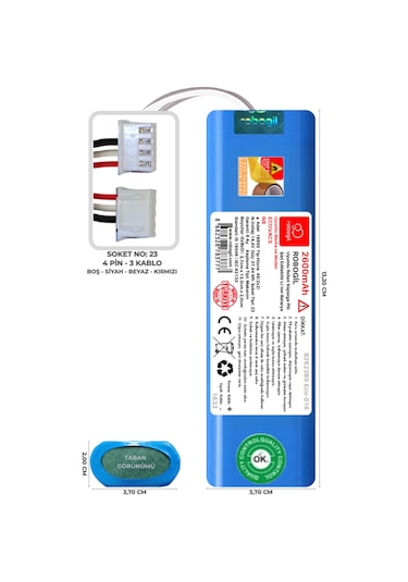 Ecovacs N8 2600mah Uyumlu Robot Süpürge Pili B2623bs-eco-016
