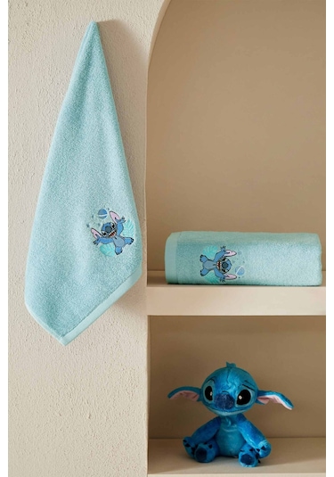 Özdilek Stitch Disney Lisanslı 2'li Havlu Set Turkuaz