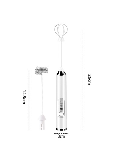 Soulader Elde Süt Köpüğü Yapma Makinesi, Taşınabilir Şarjlı Otomatik Süt Köpürtücü Beyaz