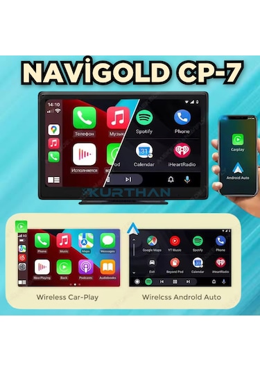 Otomobil 7 İnç Dokunmatik Android Auto Carplay Ekran Aux-bt-fm