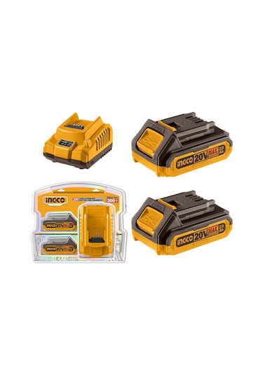 Ingco FBCPK1222E 20V 2.0AH Li-Ion Akü Ve Şarj Cihazı Seti