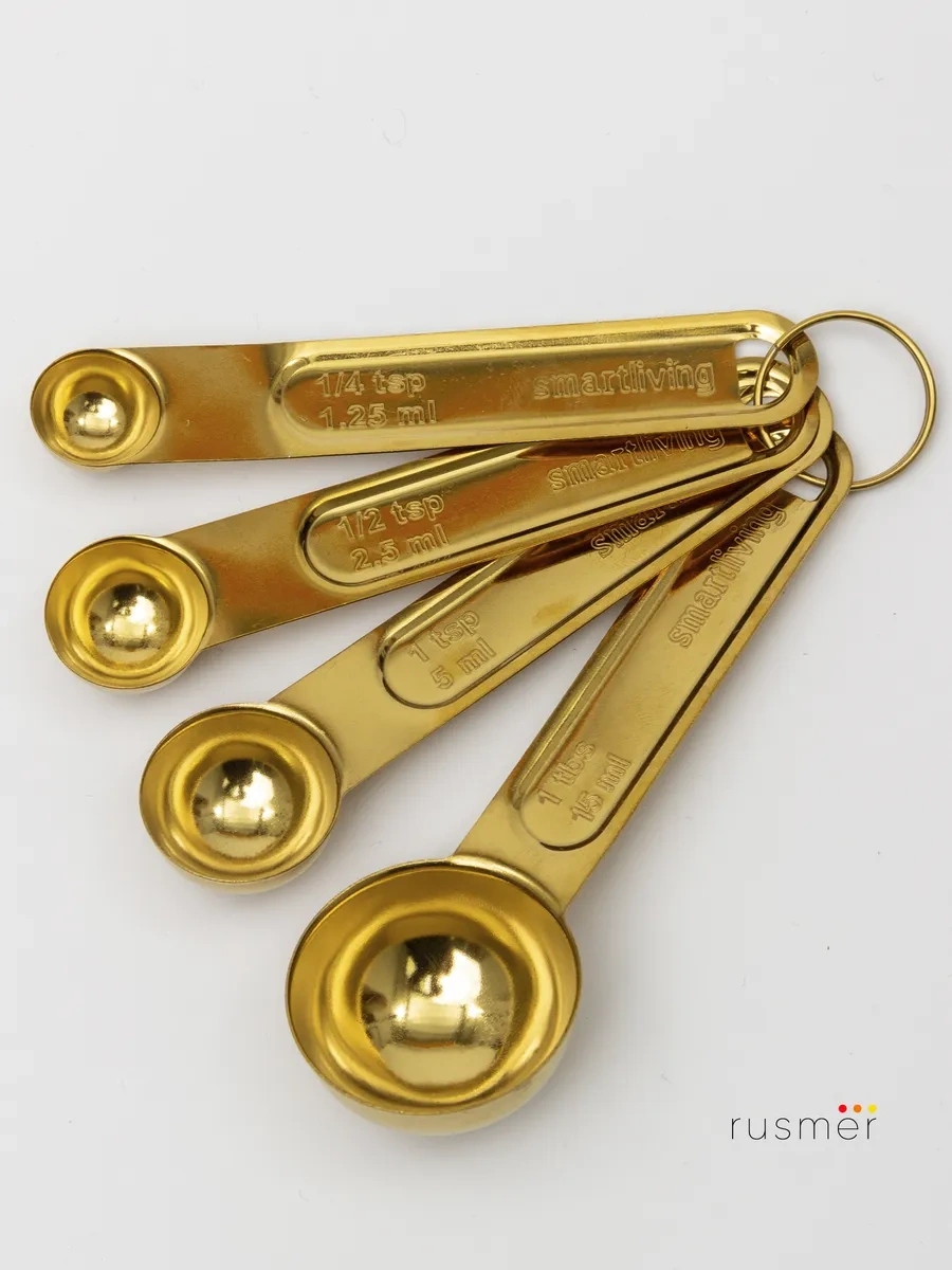 Rusmer 8 Parçalı Altın Kaplama Ölçü Kaşıkları Seti 373254035 Altın Rengi
