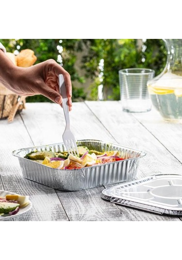 10/30 Adet Tek Kullanımlık Alüminyum Folyo Su Yağ Geçirmez Kare Pişirme Folyo Kutusu Yüksek Sıcaklık Dayanımı Fırın Tepsisi 10 Diğer