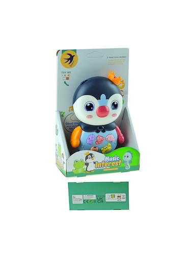 Oyuncak Penguen Işıklı Sesli Sevimli Penguen 16 Cm
