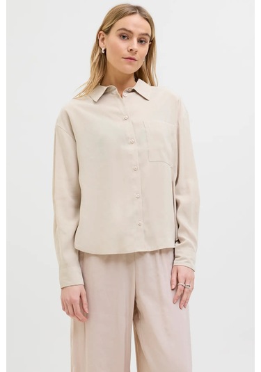 Jjxx Kadın Jxfıe Rahat Kesim Uzun Kollu Gömlek 12270927 Bej Bej