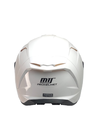 Mts  Full Face Double Güneş Vizörlü Ece 22.06R Motosiklet Kaskı Beyaz
