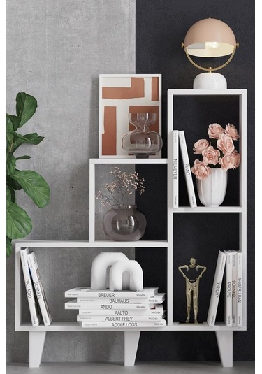 Decormet Nisa Kitaplık Beyaz Diğer