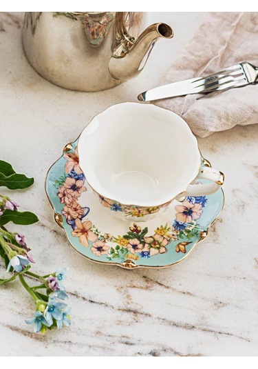 Roomi Seramik Çay Takımı 250 Ml, Fincan Ve Tabak Seti 245121630 Beyaz