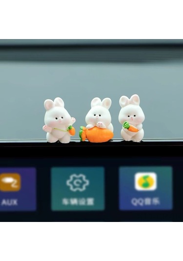 Singree 8 Adet Sevimli Kartoon Tavşan Figürü - Araba İç Dekorasyonu, Navigasyon Ekranı Ve Konsol Aksesuarı, Stili Ve Eğlenceni Araca Taşı