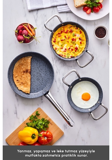 Karaca Biogranit Monet 3 Parça Tava Sahan Set Siyah