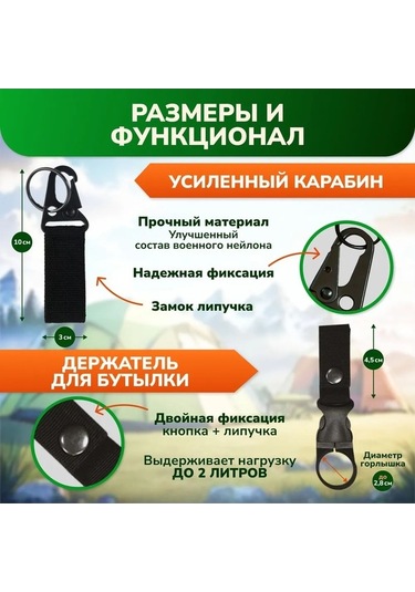 Tongxida 5'li Taktik Çok Amaçlı Karabina Seti - Anahtarlık, Şişe Askısı, Çanta Kancası Takım