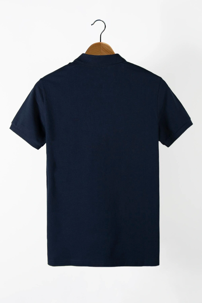 Veaven Erkek Lacivert Slim Fit Polo Yaka T-shirt Lacivert