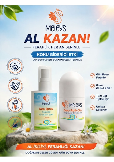 Meleys Terleme Karşıtı Roll-On Deodorant 50 ML + İntim Koku Giderici Sprey