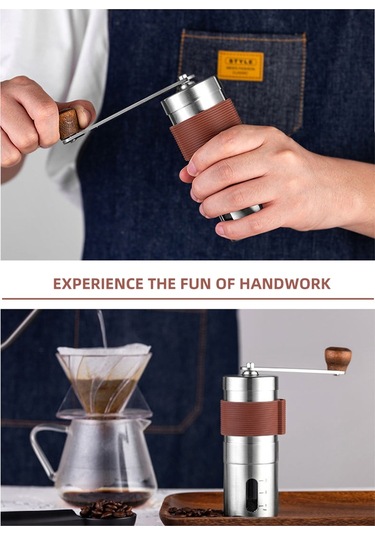 Skycity El İle Kahve Değirmeni, 304 Çelik, Porselen Çekirdek, Ayar可调, Taşınabilir, Anti-kayma Silikon Kılıf, Tahıl Dağıtabilir