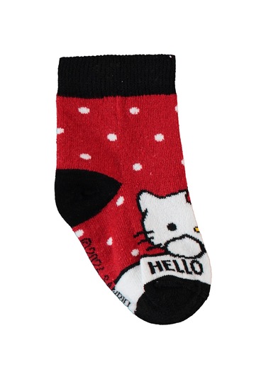 Hello Kitty Kız Çocuk 3'lü Soket Çorap Kırmızı 09a83414624w1