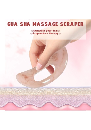 Gajeena El Yapımı Reçine Gua Sha Masaj Aleti - Boyut: 18x6.9cm, Renk Seçenekleri: Pembe/sarı/yeşil/bej Bej