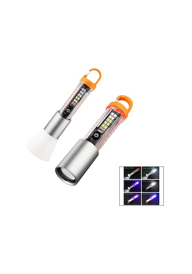 Type-c Şarjlı Suya Dayanıklı - Zoomlu - Ledli El Fener Hs-2302 4