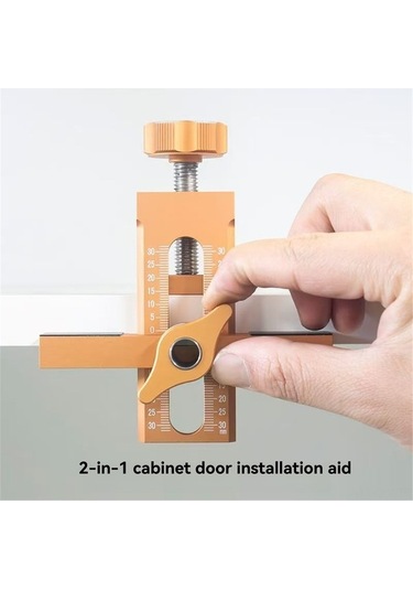 Fortunelane Alüminyum Kabinet Kapısı Montaj Aracı: Çift Fonksiyonlu Konumlandırıcı, Hassas Delme Rehberi, 3 Delici İlişkili Turu