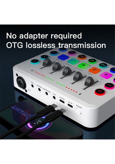 Lemestar "profesyonel Rgb Mikser: Xlr Mikrofon, 48v Phantom, Ses Efektleri İle Podcast/canlı Yayın/oyun Ses Karıştırıcı"