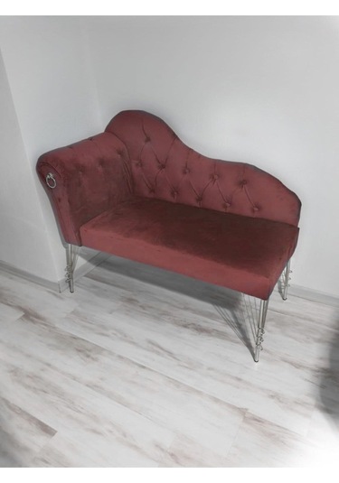 Metalda Josefin Bench Koltuk Berjer Gümüş Seri 120 Cm Gül Kurusu