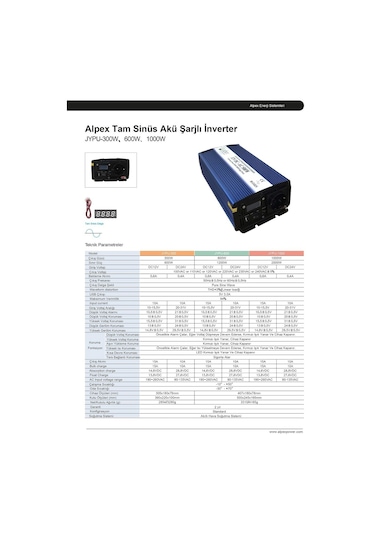 500 Watt 12v Ups Şebeke Şarjlı Tam Sinüs İnverter Alpex