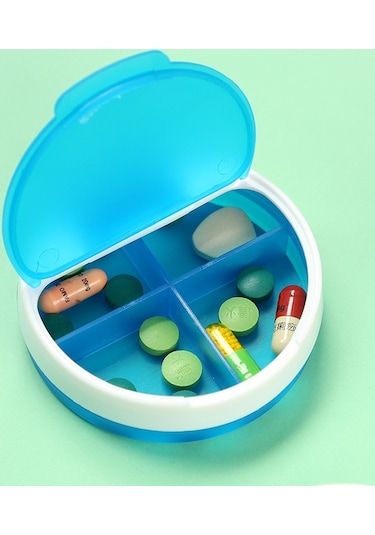 Taşınabilir İlaç Saklama Kutusu - Mavi