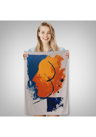 Yağlıboya Görünümlü Soyut İnsan Silüeti Duvar Örtüsü-7650