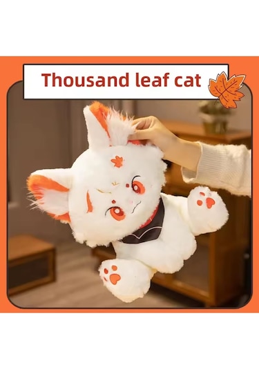 Turuncu Kedi Peluş Oyuncak Kedicik Kawaii Anime Kedi Oyuncak Tüylü