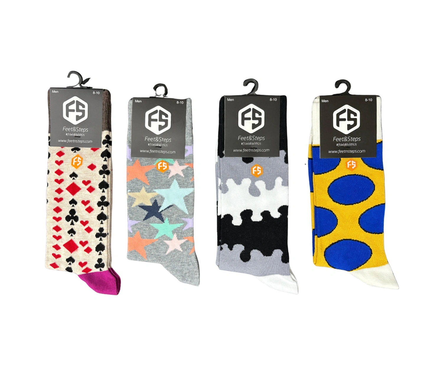 Erkek Renkli Desenli Pamuklu Günlük Çorap 8-10/2 Çok Renkli