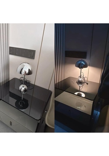 Willowhaven Şarj Edilebilir Led Masa Lambası, Sarı Mantar Çiçek, Masa, Gece Yatak Odası, Yemek, Dokunmatik, Modern Dekorasyon, 30x18cm Sarı