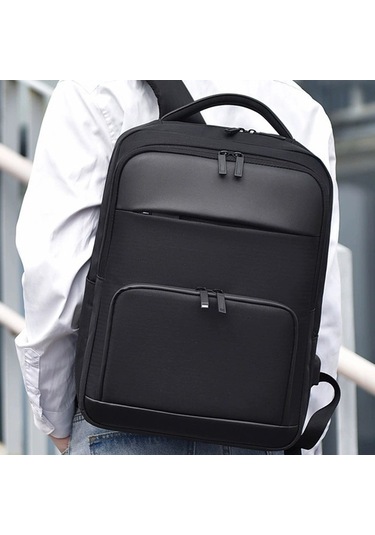 Senshidun-6012 Çok Amaçlı Usb Şarj Portlu 16" Laptop Sırt Çantası Siyah