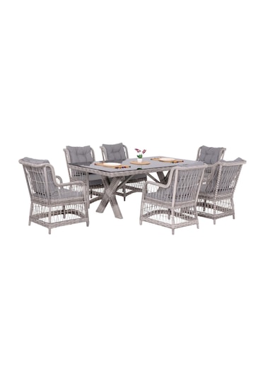 Lavida Bahçe Masa Takımı Rattan Balkon Masa Seti 100x180