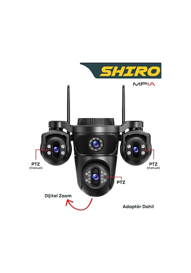 Mpıa Shıro 16 Mp Full Hd 4 Lensli Wi-fi Güvenlik İp Kamera
