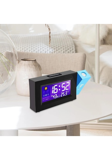 Techtic Projeksiyonlu Masa Saati Derece Nem Tarih Göstergeli