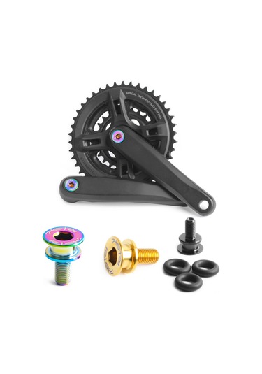 Hombey Titanium Alloy Bisiklet Krank Somunu, M8 15mm Kare Delikli Açısal Somun, Su Ve Toz Koruma, Yüksek Dayanıklılık - Yeni Altın Rengi Çok Renkli