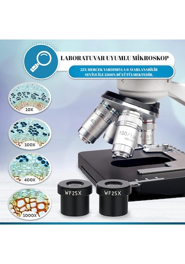 Triline 2500x Binoküler 5mp Usb Kamera Bilgisayar Destekli Bileşik Biyolojik Dijital Mikroskop